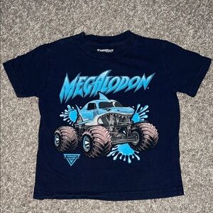 Megalodon Monster Jam Kids T-Shirt - Navy Blue